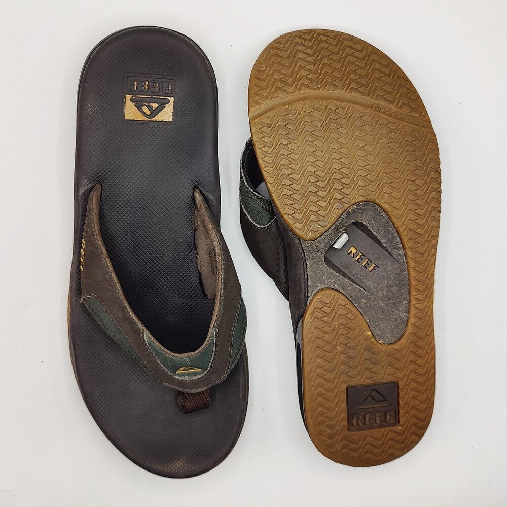 Reef mens 10 Bottle Opener Flip Flop Brown Synthetic
